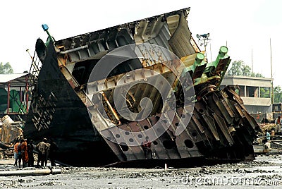Ship breaking in Bangladesh Editorial Stock Photo